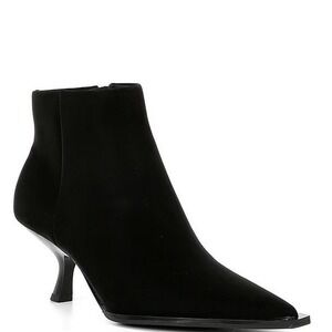 Antonio Melani Velvet Nappa Leather Dress Booties Size 6.5 Kitten Heels